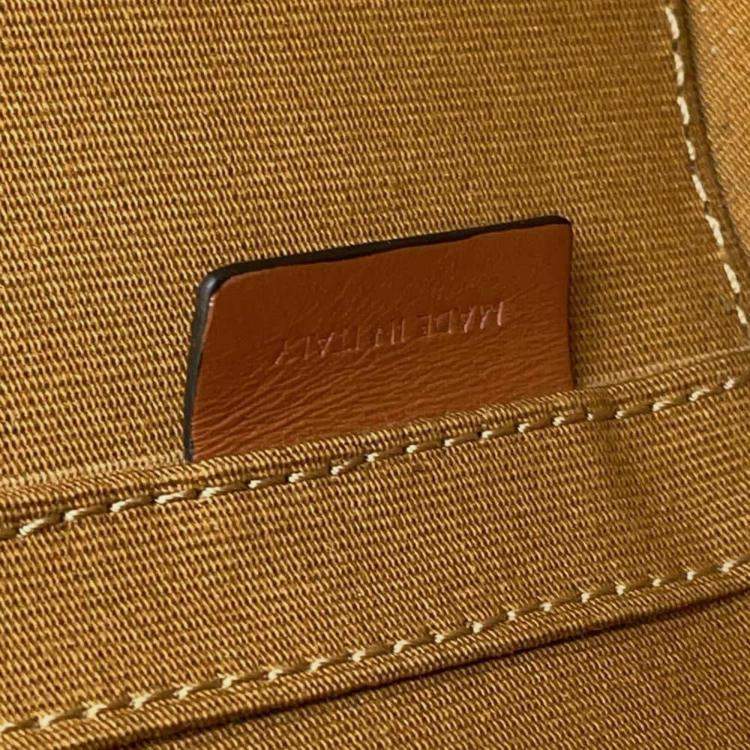 Pre Owned Celine Brown Leather Triomphe Tambour Vanity Shoulder Bag