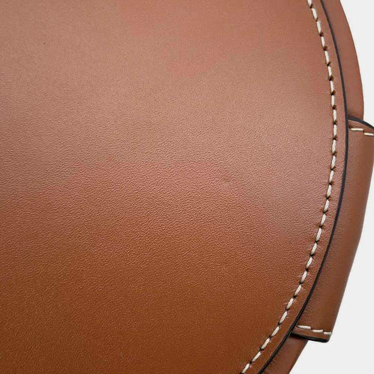 Pre Owned Celine Brown Leather Triomphe Tambour Vanity Shoulder Bag