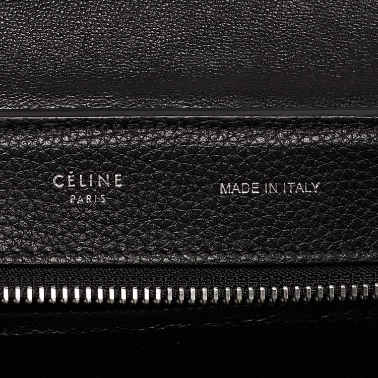 Pre Owned Celine Black Leather and Suede Medium Trapeze Top Handle Bag