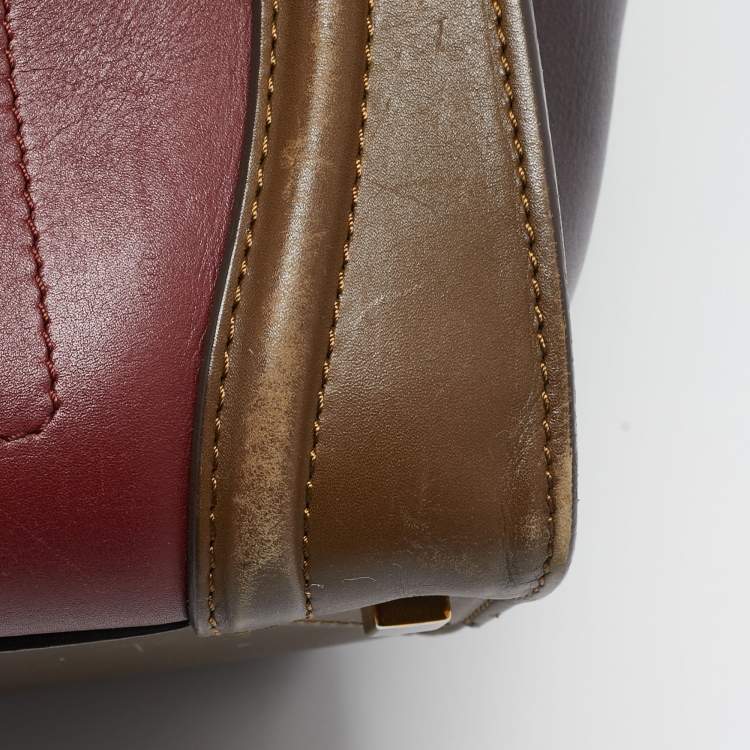 Pre Owned Celine Tricolor Leather Mini Luggage Tote