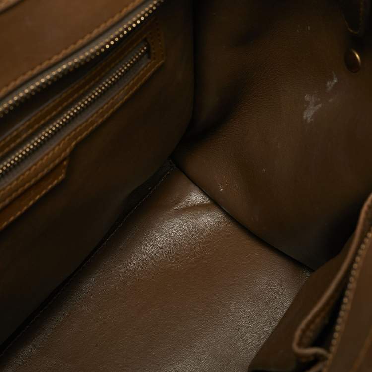 Pre Owned Celine Tricolor Leather Mini Luggage Tote