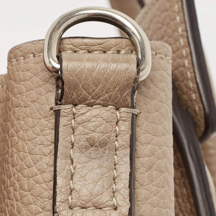 Pre Owned Celine Beige Leather Micro Luggage Tote