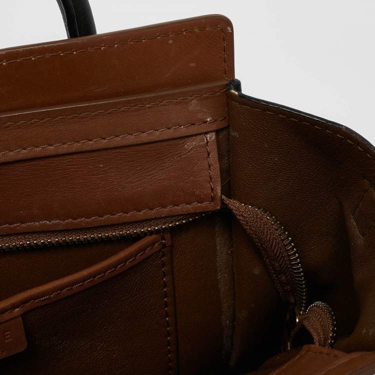 Pre Owned Celine Tricolor Leather Nano Luggage Tote