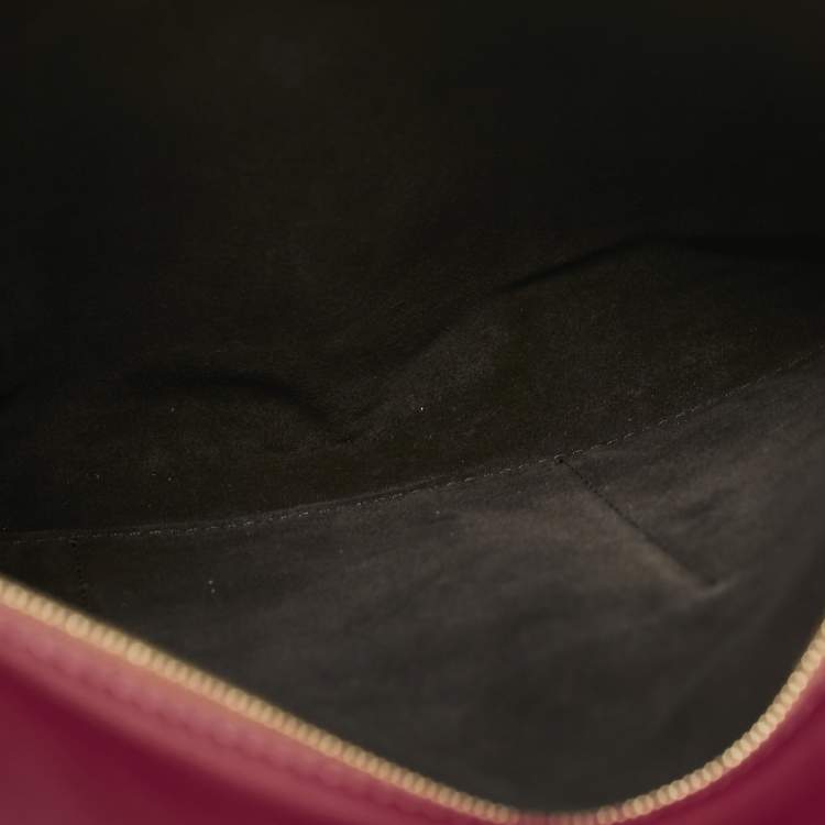 مملوكة مسبقًا Celine Burgundy Leather Cabas Fold Over Clutch