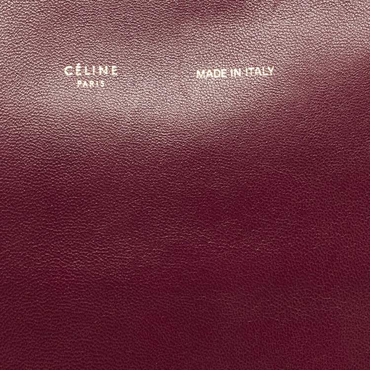 مملوكة مسبقًا Celine Burgundy Leather Cabas Fold Over Clutch