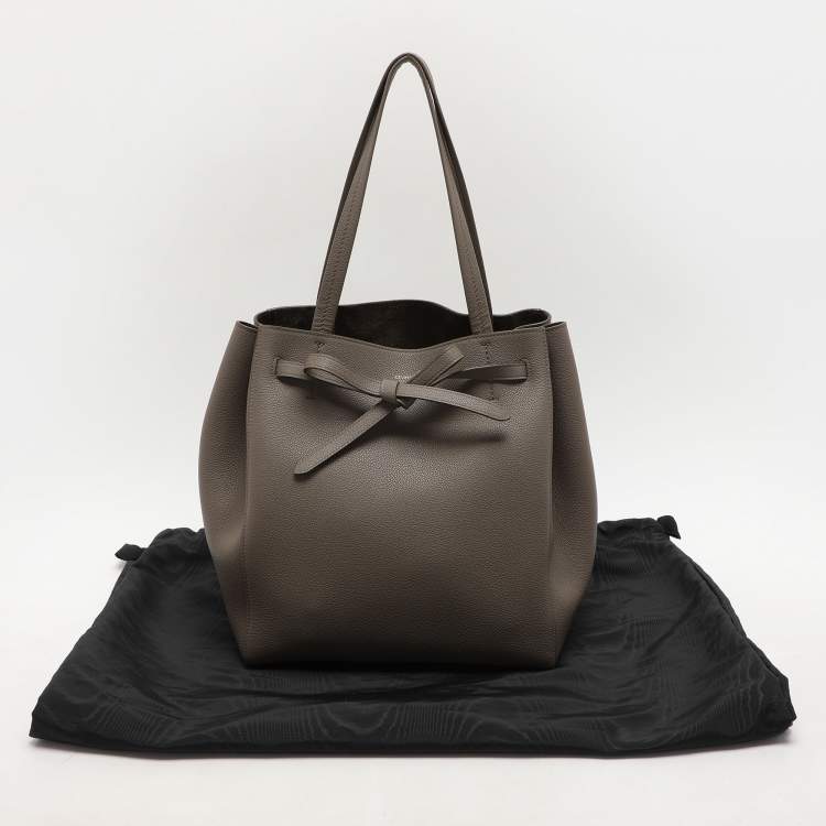 Pre Owned Celine Grey Leather Small Cabas Phantom Tote