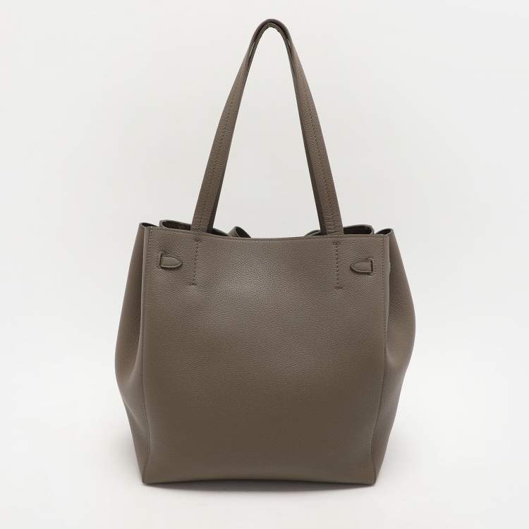 Pre Owned Celine Grey Leather Small Cabas Phantom Tote