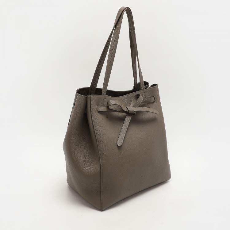 Pre Owned Celine Grey Leather Small Cabas Phantom Tote