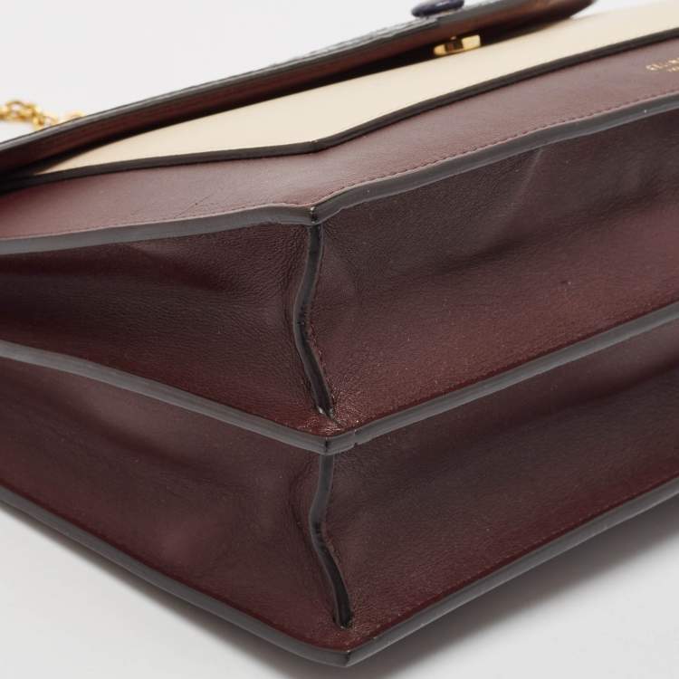 Pre Owned Celine Tricolor Leather and Python Pocket Envelope Shoulder Bag