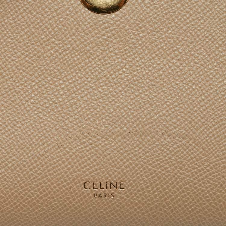 Pre Owned Celine Beige Leather Nano Belt Top Handle Bag