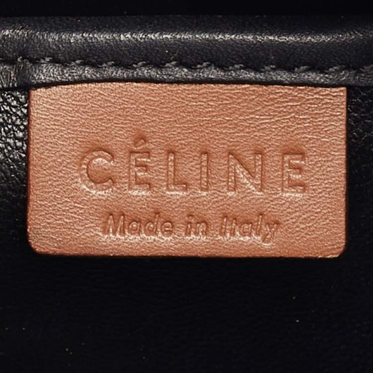 Pre Owned Celine Multicolor Leather and Fabric Nano Luggage Tote