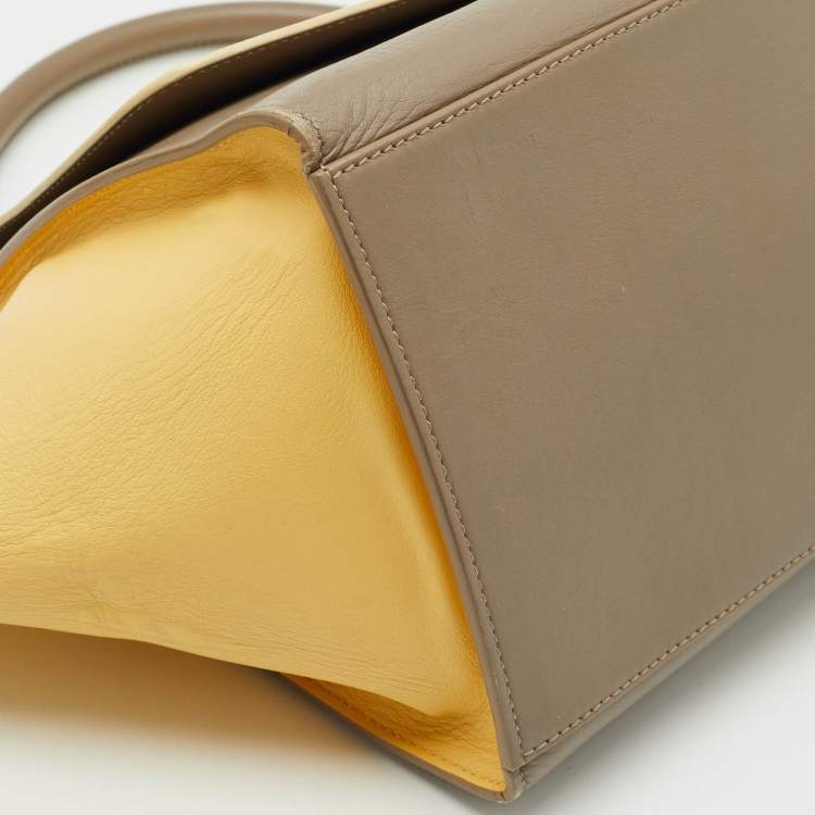 Pre Owned Celine Tricolor Leather Medium Trapeze Top Handle Bag