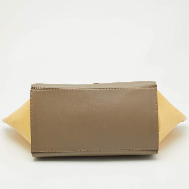 Pre Owned Celine Tricolor Leather Medium Trapeze Top Handle Bag