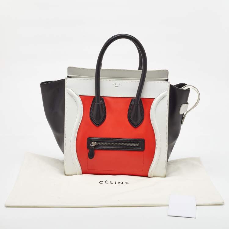 Pre Owned Celine Multicolor Leather Mini Luggage Tote