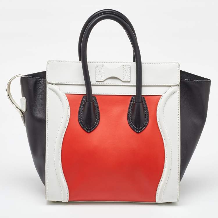 Pre Owned Celine Multicolor Leather Mini Luggage Tote