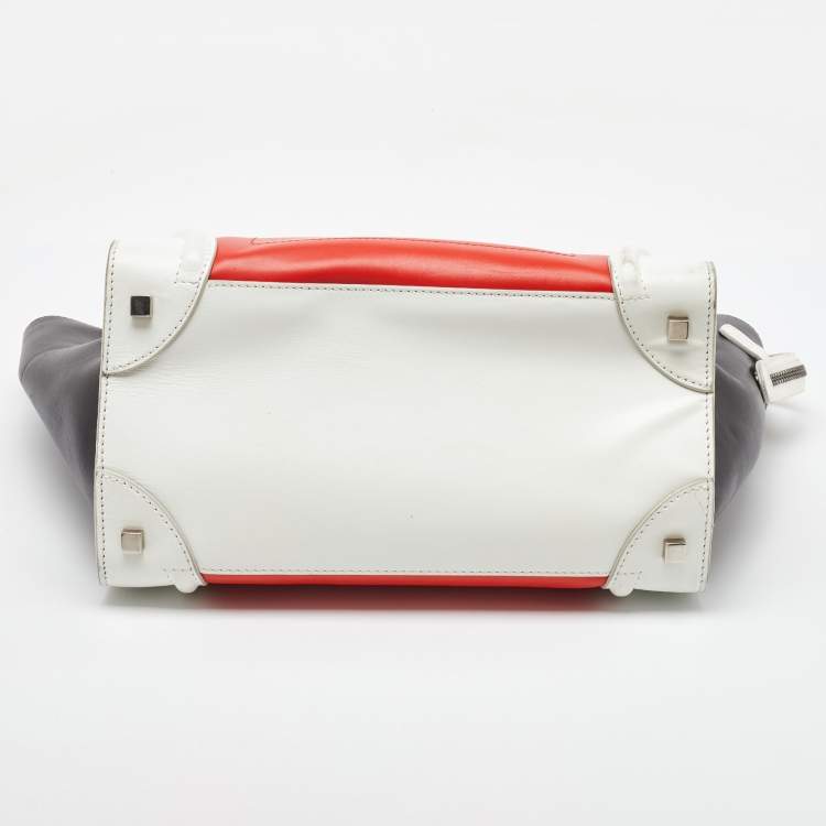 Pre Owned Celine Multicolor Leather Mini Luggage Tote