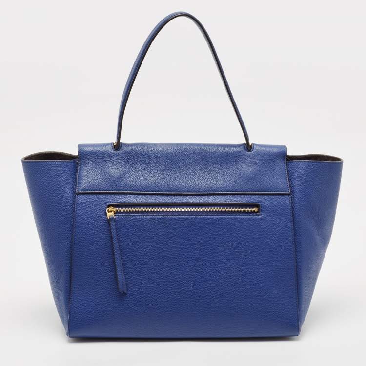 Pre Owned Celine Blue Leather Medium Belt Top Handle Bag