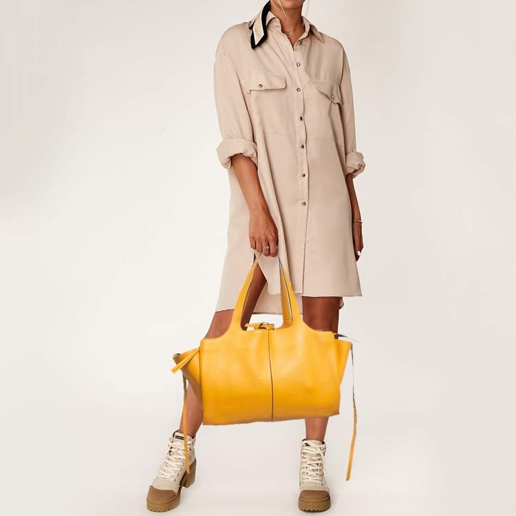 Pre Owned Celine Mustard Leather Trifold Bag