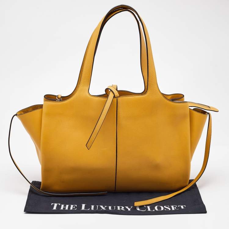 Pre Owned Celine Mustard Leather Trifold Bag