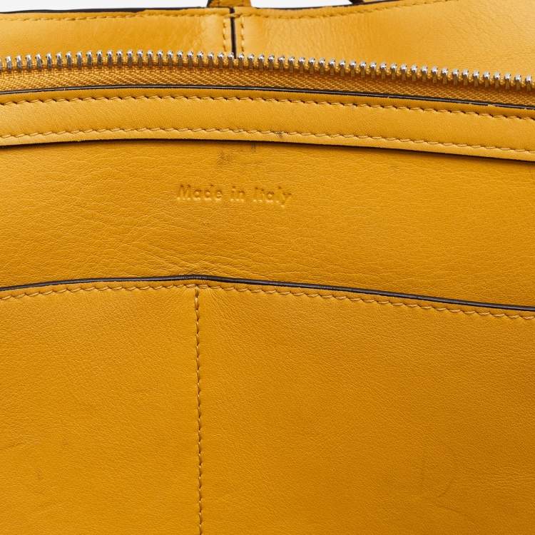Pre Owned Celine Mustard Leather Trifold Bag