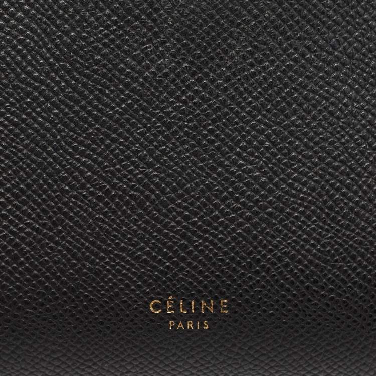 Pre Owned Celine Black Leather Nano Belt Top Handle Bag