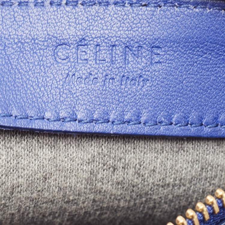 Pre Owned Celine Blue Leather Large Trio Zip Crossbody Bag