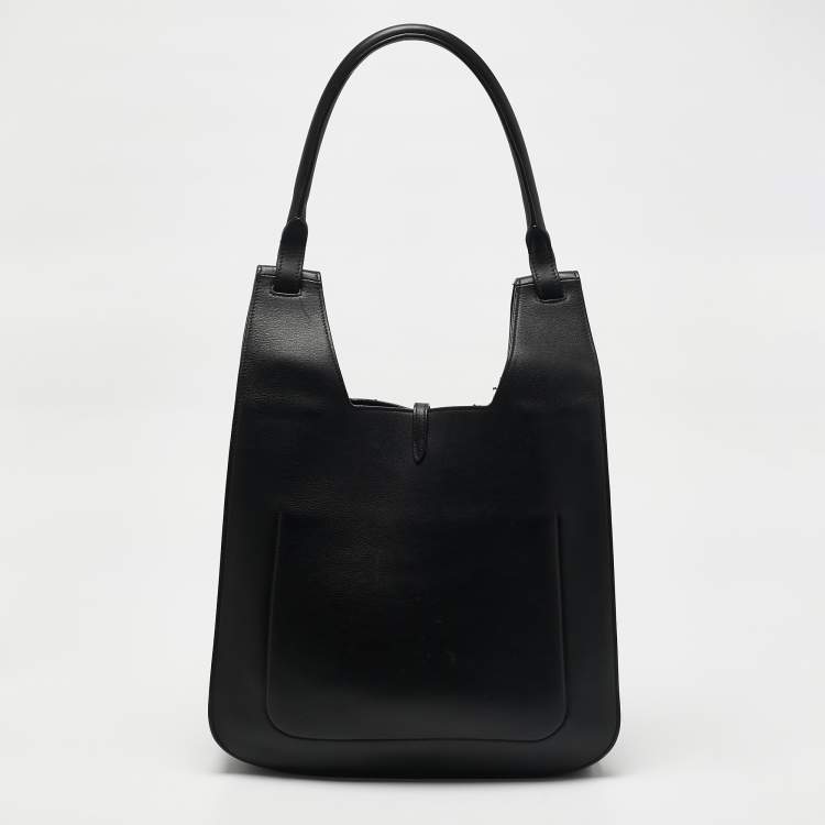 Pre Owned Celine Black Leather Hook Hobo