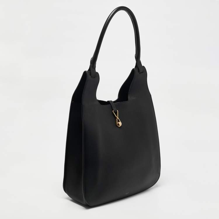 Pre Owned Celine Black Leather Hook Hobo
