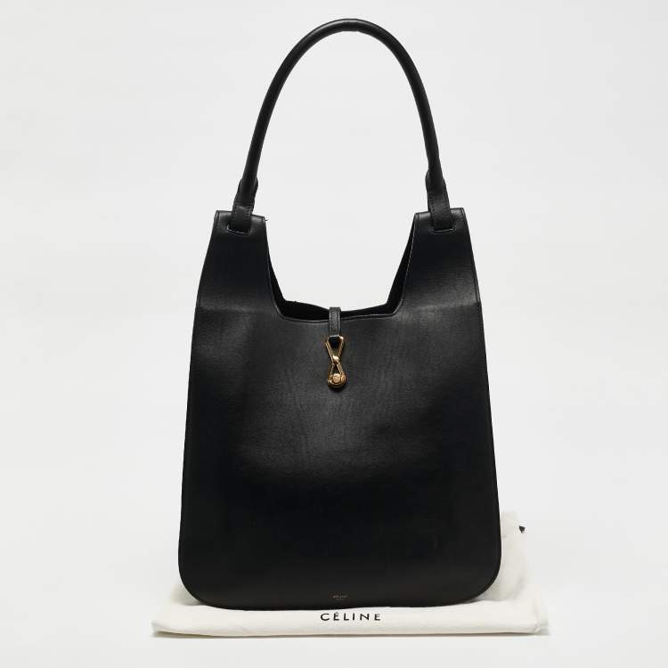 Pre Owned Celine Black Leather Hook Hobo