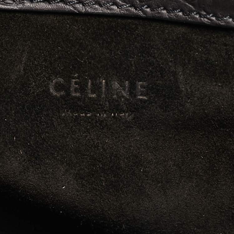 Pre Owned Celine Black Croc Embossed Leather Medium Phantom Luggage Tote