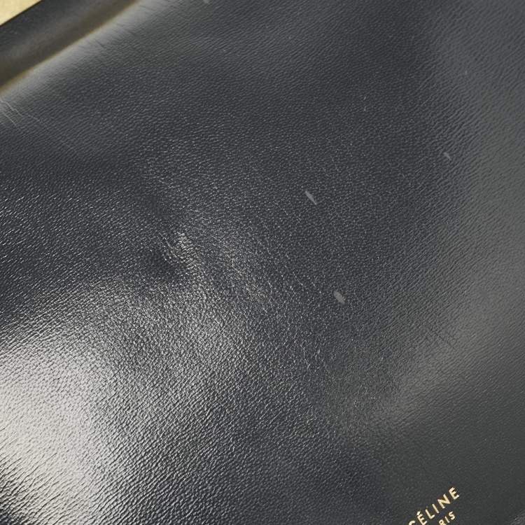 Pre Owned Celine Black Leather Medium Clasp Bag