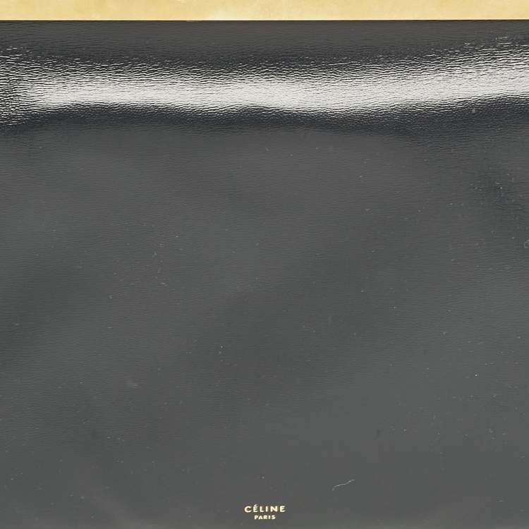 Pre Owned Celine Black Leather Medium Clasp Bag