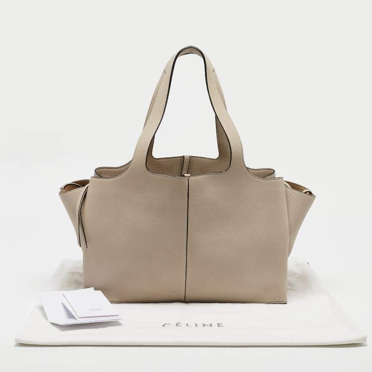 Pre Owned Celine Ivory White Leather Trifold Bag