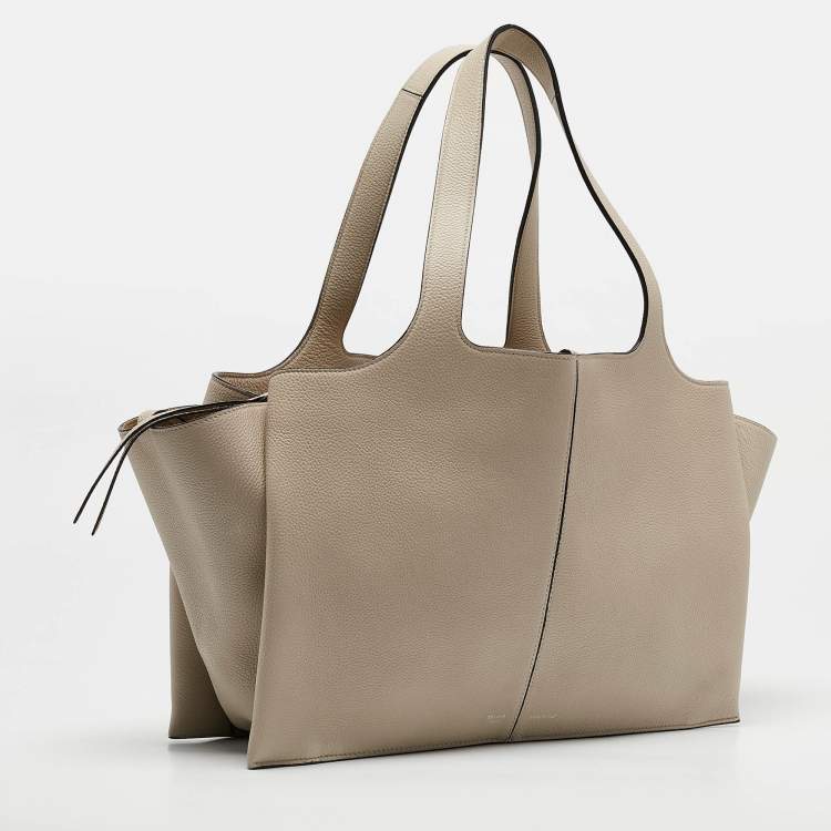 Pre Owned Celine Ivory White Leather Trifold Bag