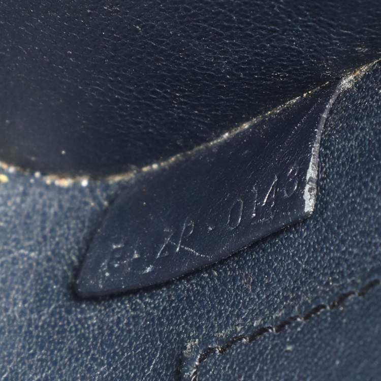 Pre Owned Celine Deep Navy Leather Nano Luggage Tote