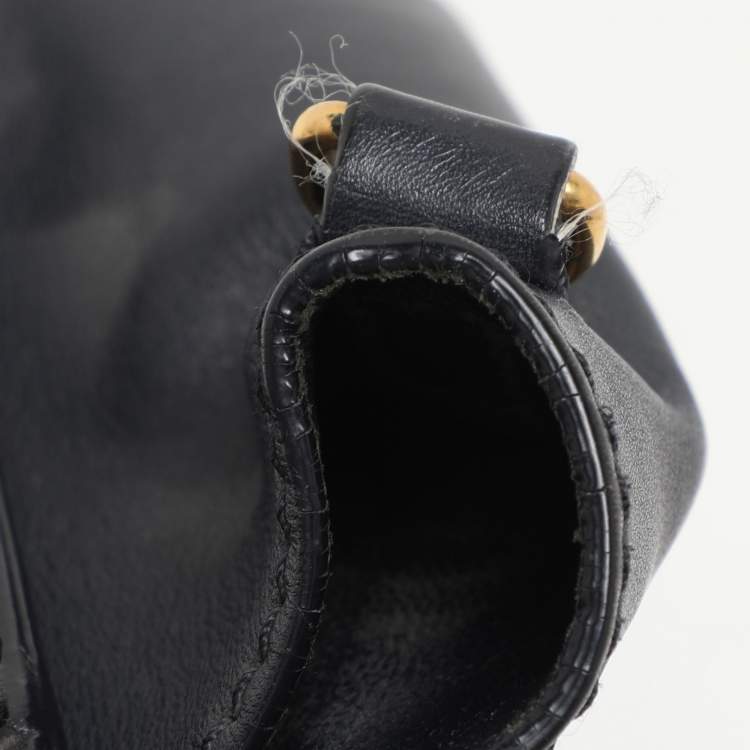 Pre Owned Celine Deep Navy Leather Nano Luggage Tote