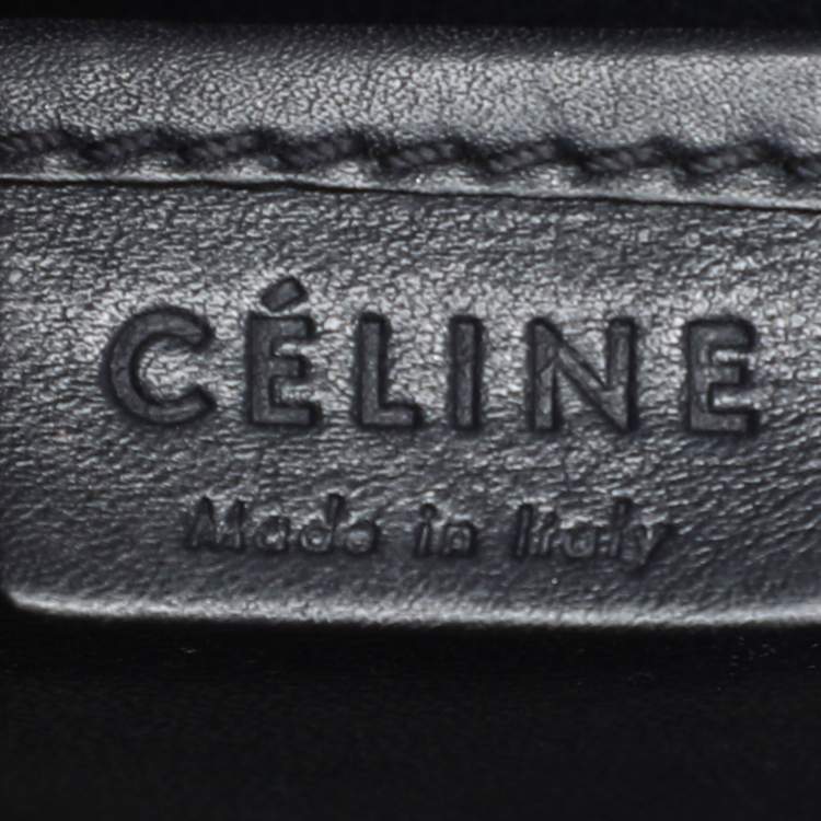 Pre Owned Celine Deep Navy Leather Nano Luggage Tote