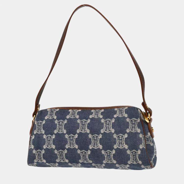 Pre Owned Celine Blue Denim Macadam Handbag