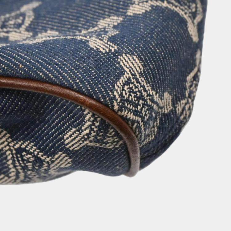 Pre Owned Celine Blue Denim Macadam Handbag