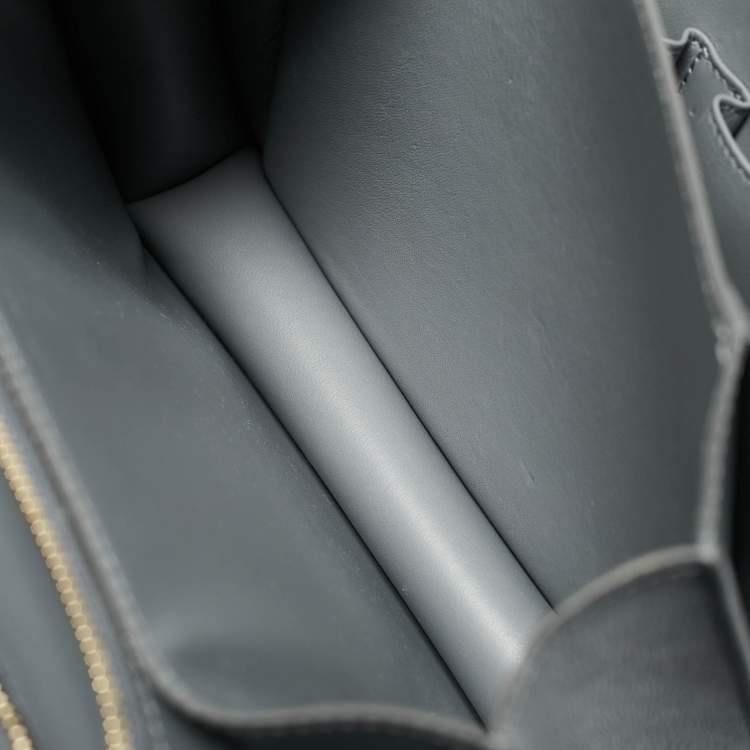 Pre Owned Celine Grey Leather Medium Classic Box Shoulder Bag