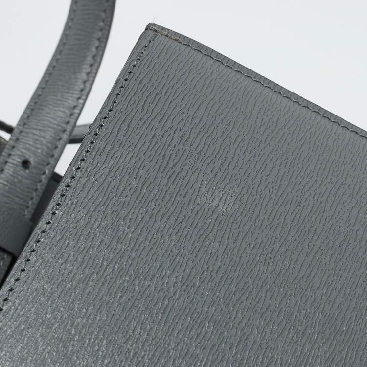 Pre Owned Celine Grey Leather Medium Classic Box Shoulder Bag