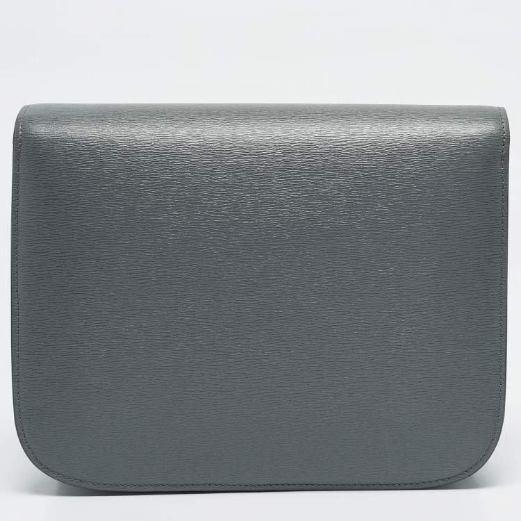 Pre Owned Celine Grey Leather Medium Classic Box Shoulder Bag