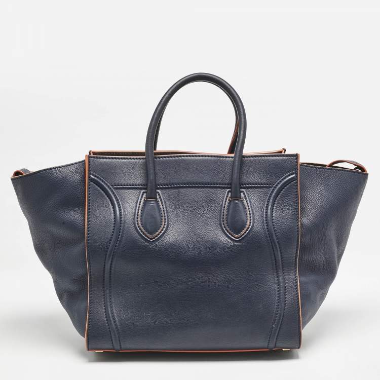 Pre Owned Celine Midnight Blue Leather Medium Phantom Luggage Tote