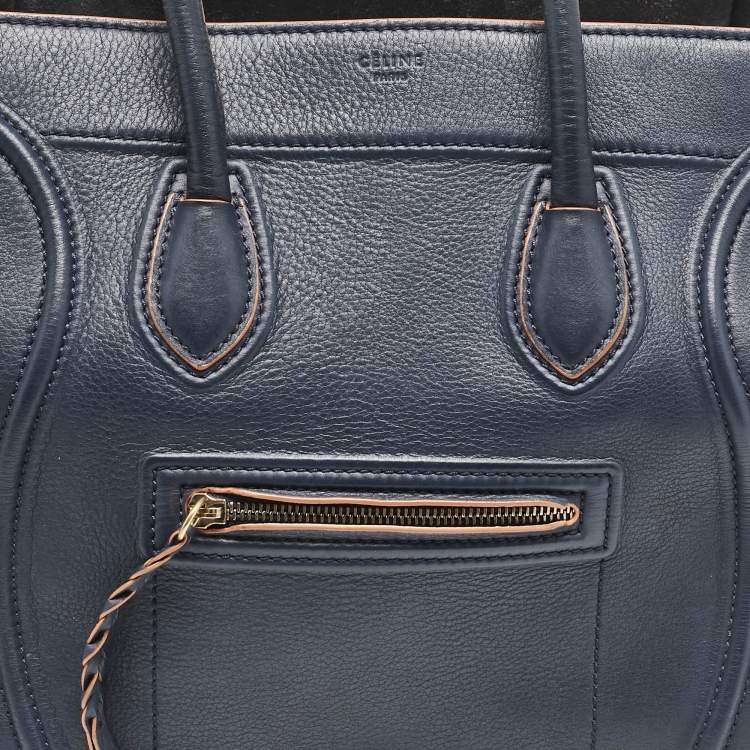 Pre Owned Celine Midnight Blue Leather Medium Phantom Luggage Tote