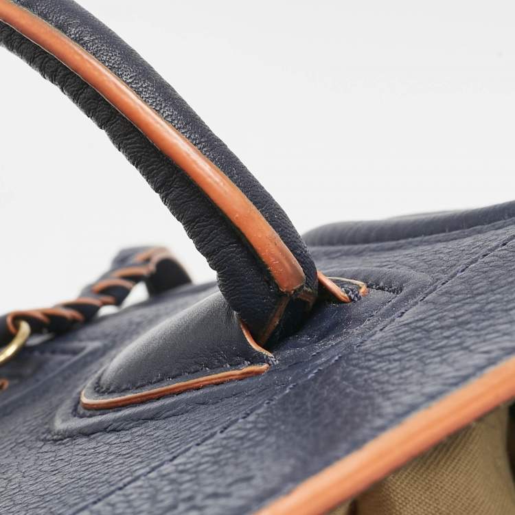 Pre Owned Celine Midnight Blue Leather Medium Phantom Luggage Tote