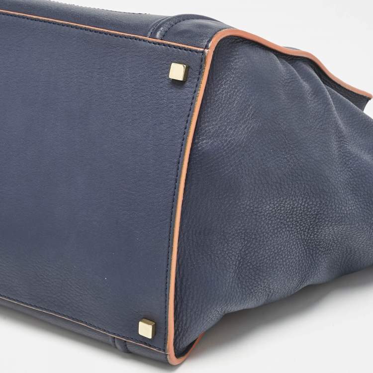 Pre Owned Celine Midnight Blue Leather Medium Phantom Luggage Tote