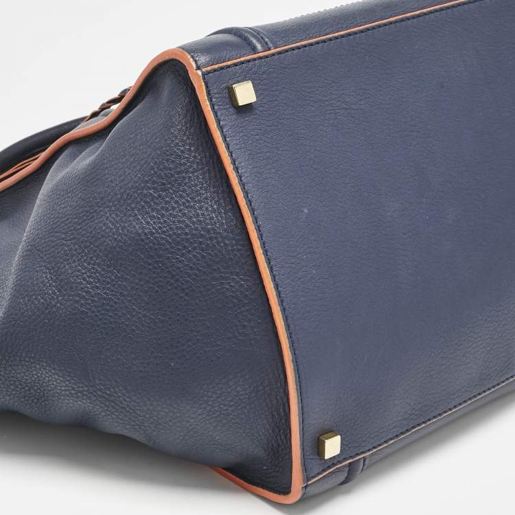 Pre Owned Celine Midnight Blue Leather Medium Phantom Luggage Tote