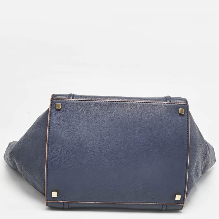Pre Owned Celine Midnight Blue Leather Medium Phantom Luggage Tote