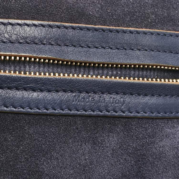 Pre Owned Celine Midnight Blue Leather Medium Phantom Luggage Tote