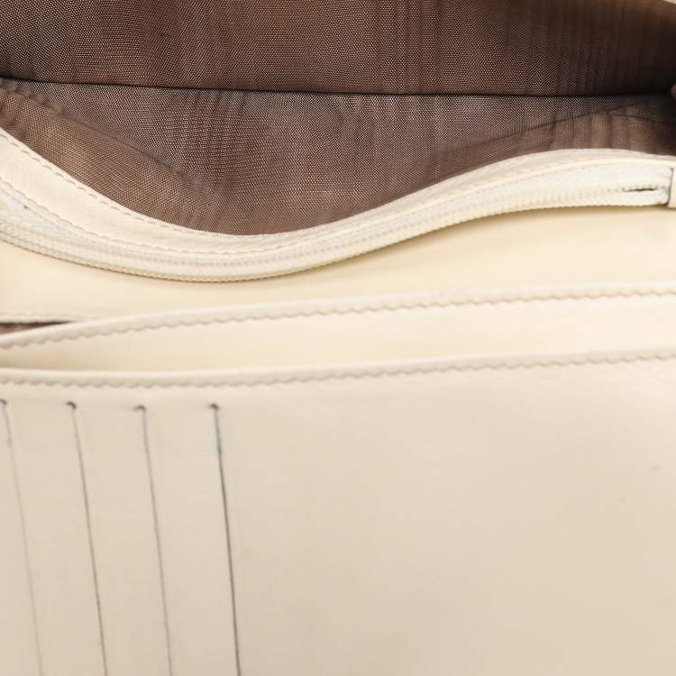 Pre Owned Celine Brown/Cream Macadam Canvas Triomphe Vintage French Wallet